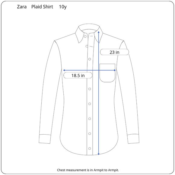 Zara Kids Girls Plaid Button-Up Shirt 10, Flannel Style Fall School Holiday Warm - Picture 2 of 8